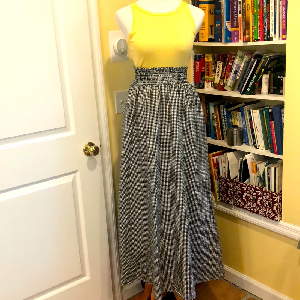 Black & white gingham maxi skirt